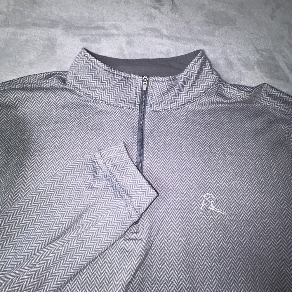 Rhoback Sweater Mens Small Gray Quarter Zip Performance Golf Pullover Athletic